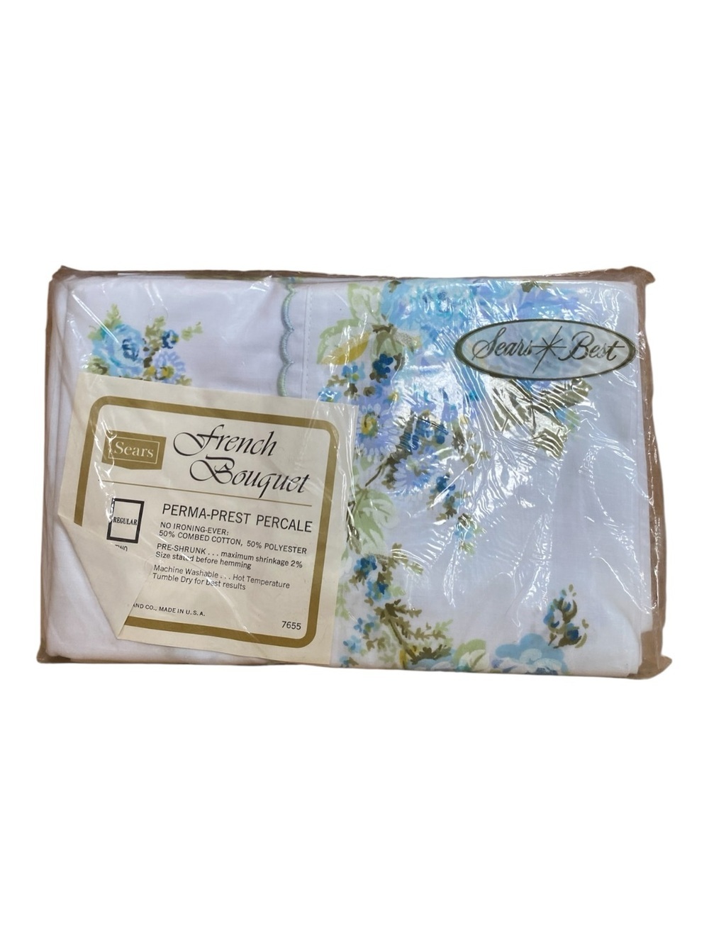 Sears Best Vintage French Bouquet Two Sandard Floral Pillow Cases Deadstock New
